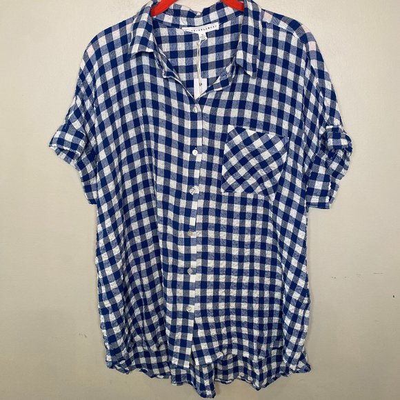 Jane and Delancey Tops - NWT Jane and Delancey Blue Gingham Button down Top